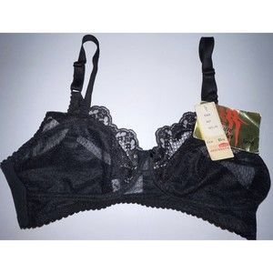 Vintage Berlei Black 36C Non Wired Non Padded Bra Lacey & Feminine Still Has Tag